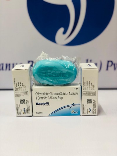 Chlorhexifine gluconate solution 1.5% w/w & certrimide 0.3 w/w soap (Bactofit)