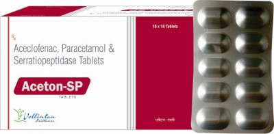 Acelofenac 100mg+Paracetamol 325mg+Serratiopeptidase 10mg
